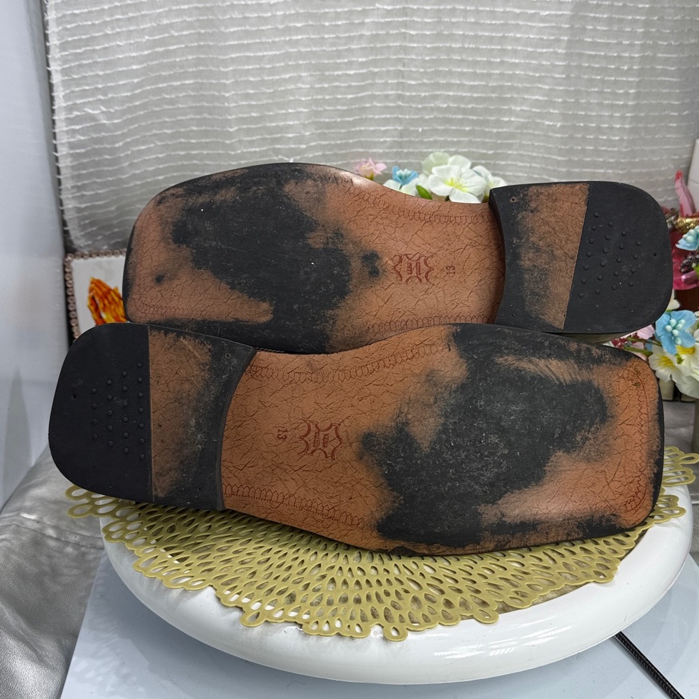 (R2) Giovanni Vintage,Y2K,brown leather square toe shoes, size 13, made in Italy - Picture 6 of 15